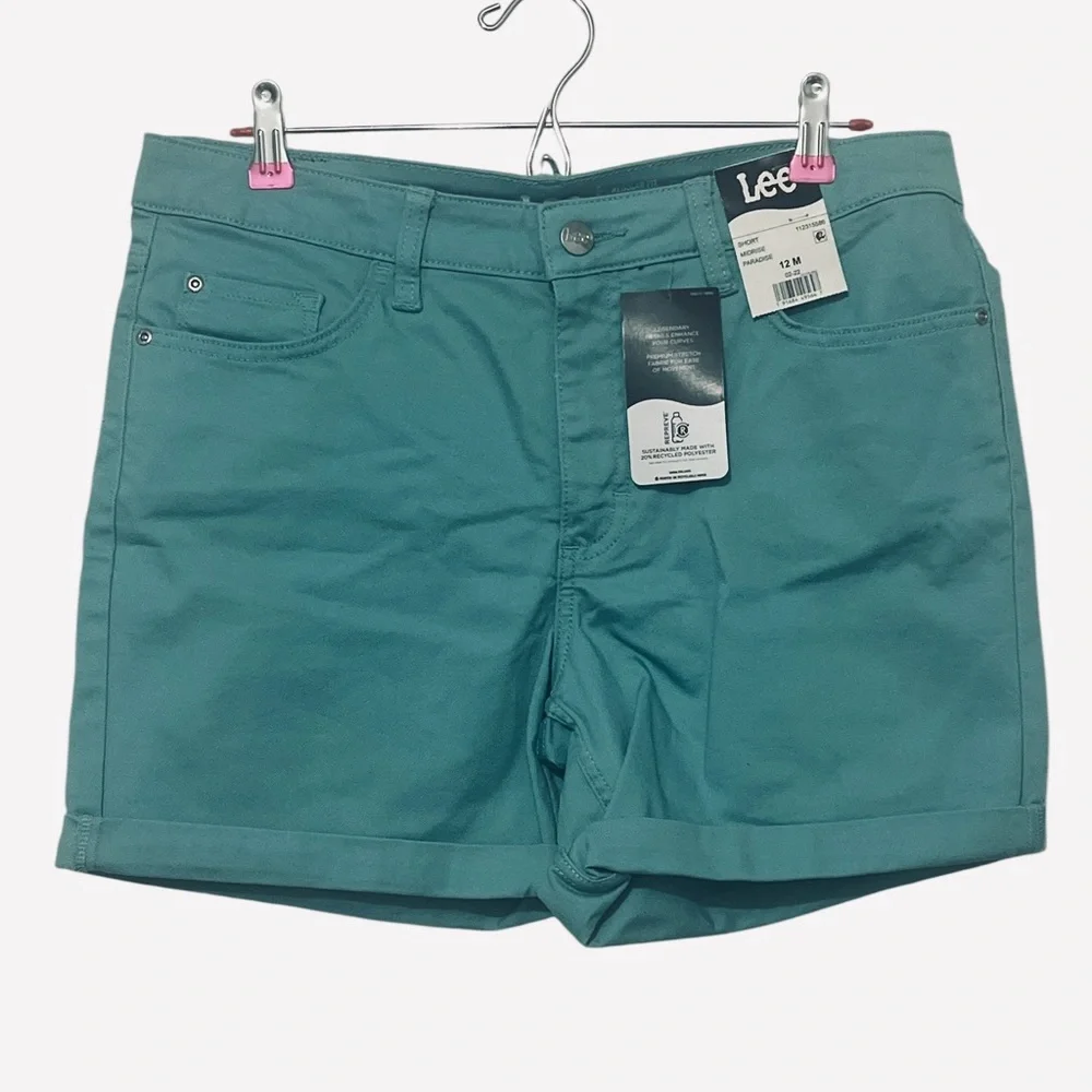Lee Women's Light Turquoise Denim Midrise 5